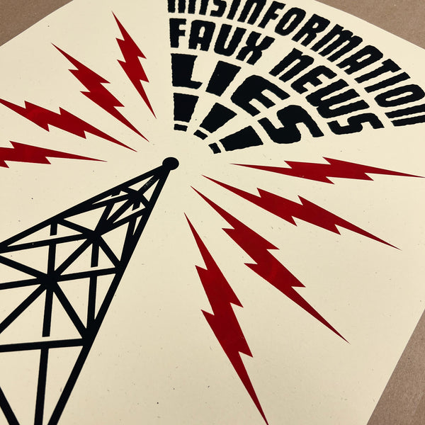 Beware Radio Tower Screen Print