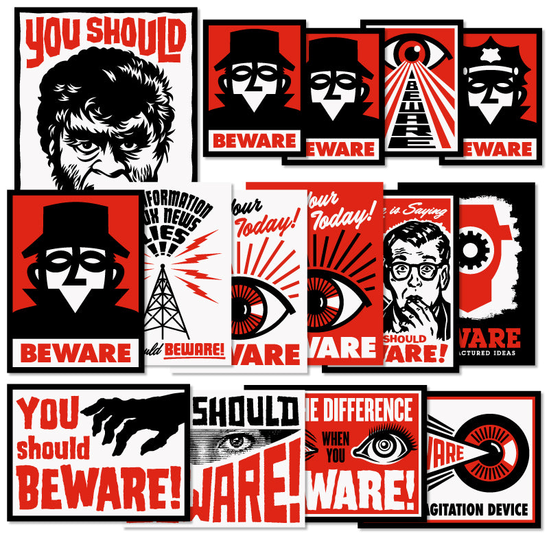 Beware Assorted Sticker Pack – Bricks and Bombs