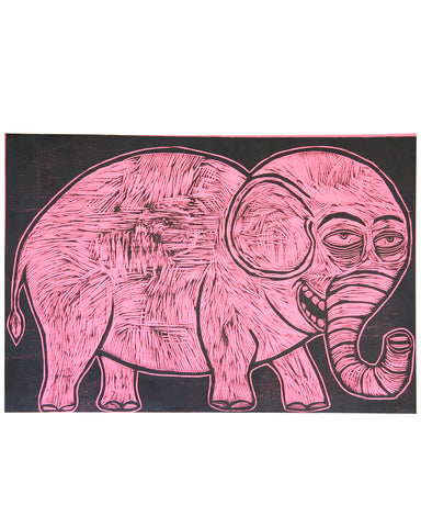 Sean Star Wars Pink Elephant Woodcut Print