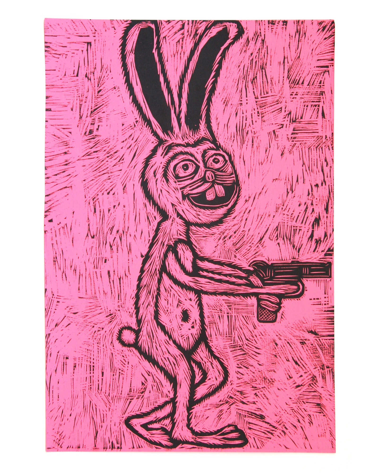 Sean Star Wars Pink Bunny Woodcut Print